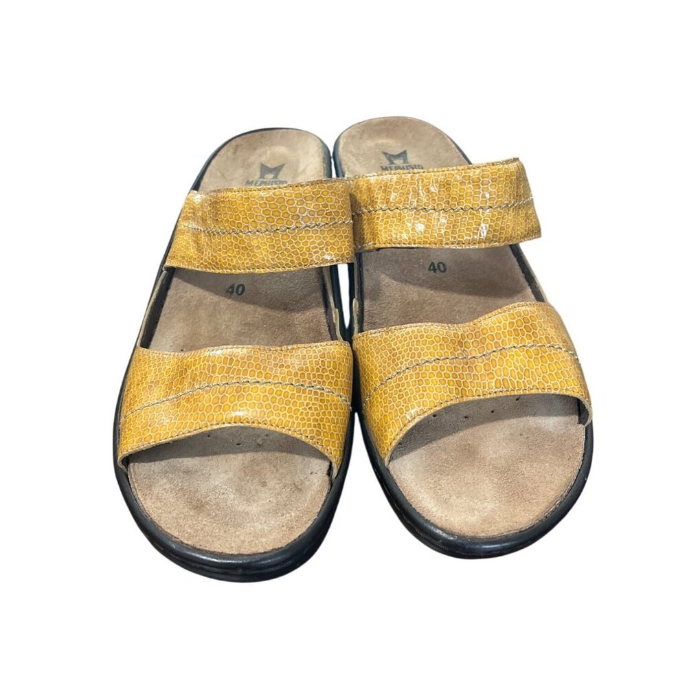 Mephisto Ularia Mobils Sandal Yellow Textured Leather AirRelax 40 EU / 9.5-10 US - Picture 6 of 9